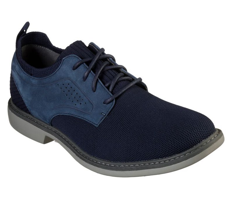 Skechers Clubman - Westside - Mens Lace Up Shoes Black/Navy [AU-FR6594]